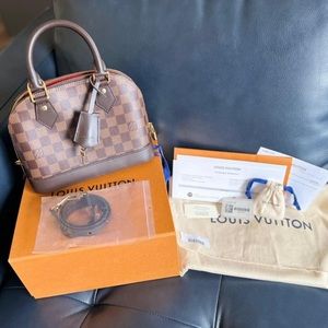 Authentic Louis Vuitton Alma BB Ebene Damier